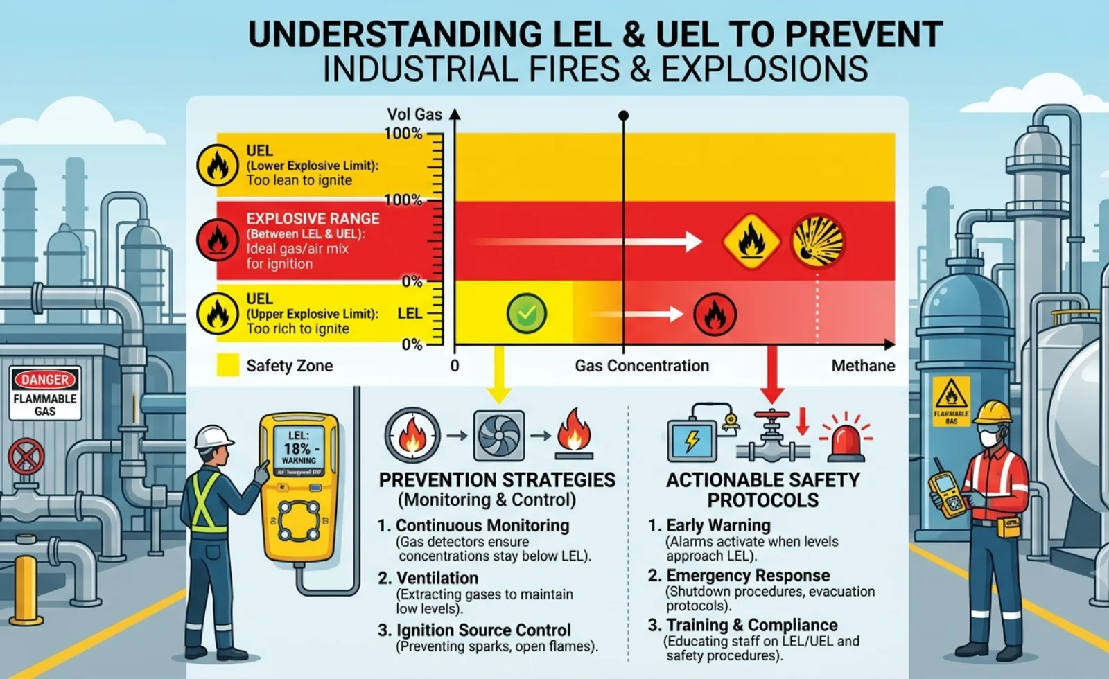 How LEL and UEL Help Prevent Fires and Explosions in Industrial Workplaces